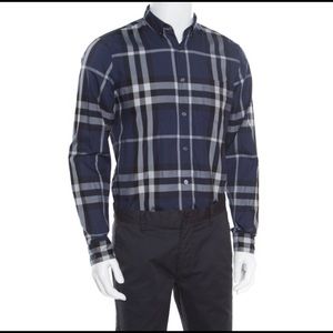 Burberry Brit Men’s Cotton Check Shirt Navy Blue